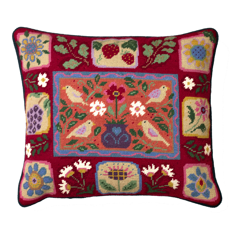 arts  crafts tiles jolly red